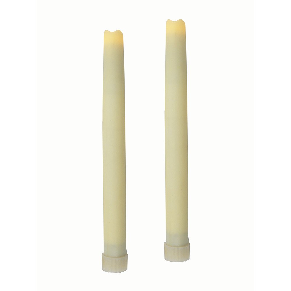Set of Two Ivory Flameless Taper Candle HomeRoots