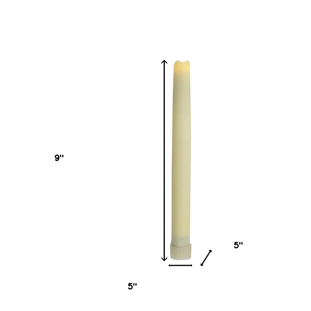 Set of Two Ivory Flameless Taper Candle HomeRoots