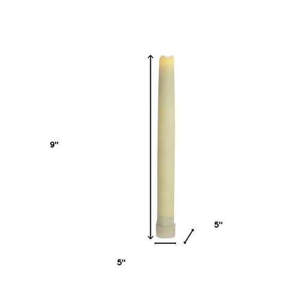 Set of Two Ivory Flameless Taper Candle HomeRoots