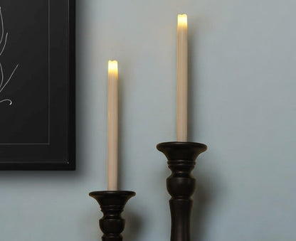 Set of Two Ivory Flameless Taper Candle HomeRoots