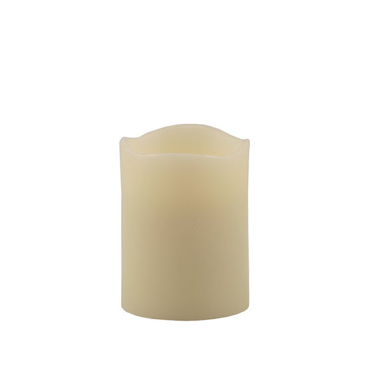 4" Ivory Flameless Pillar Candle HomeRoots
