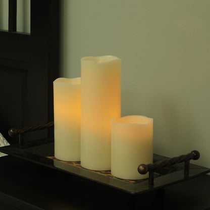 4" Ivory Flameless Pillar Candle HomeRoots