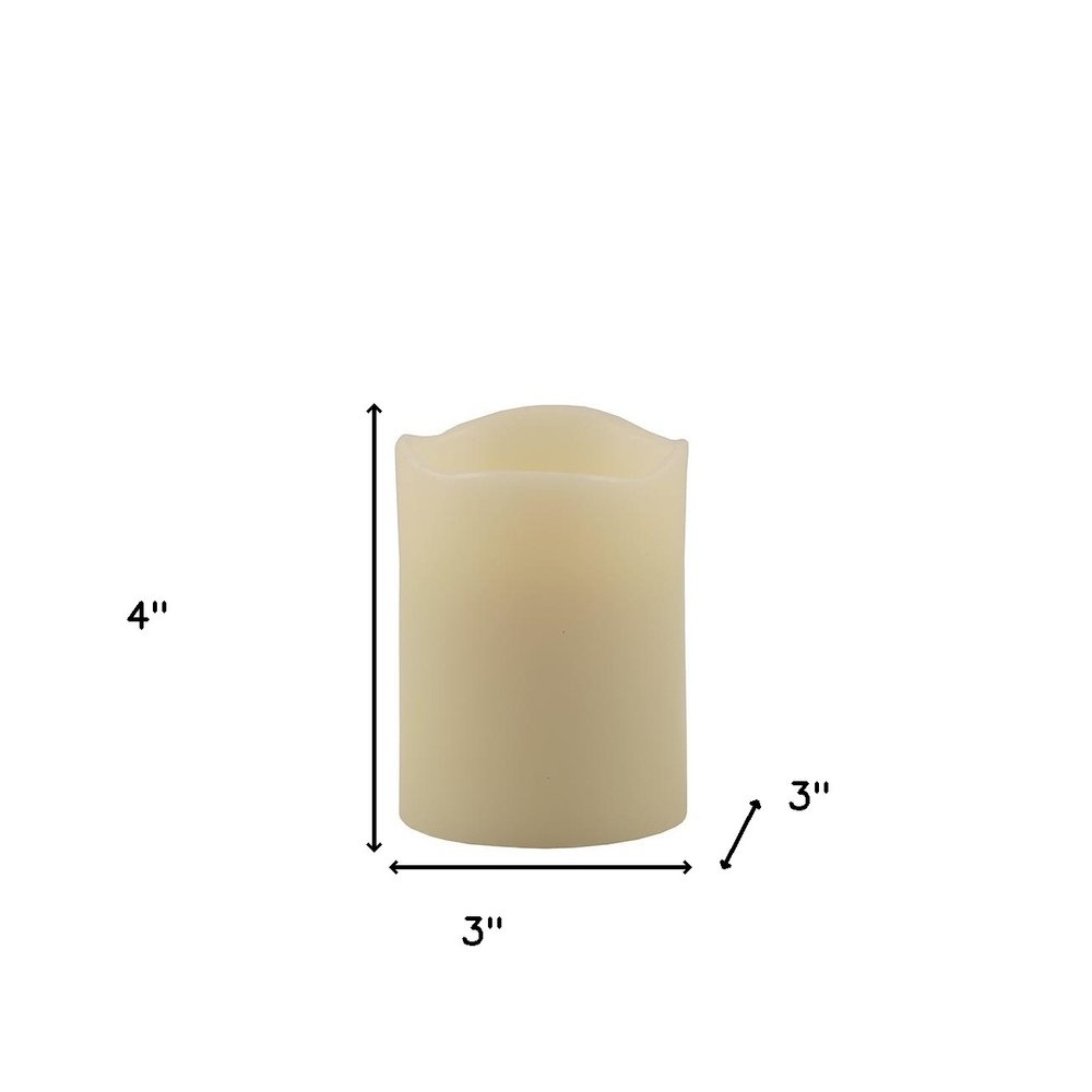 4" Ivory Flameless Pillar Candle HomeRoots