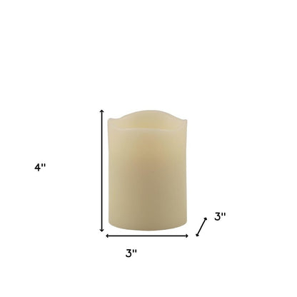 4" Ivory Flameless Pillar Candle HomeRoots