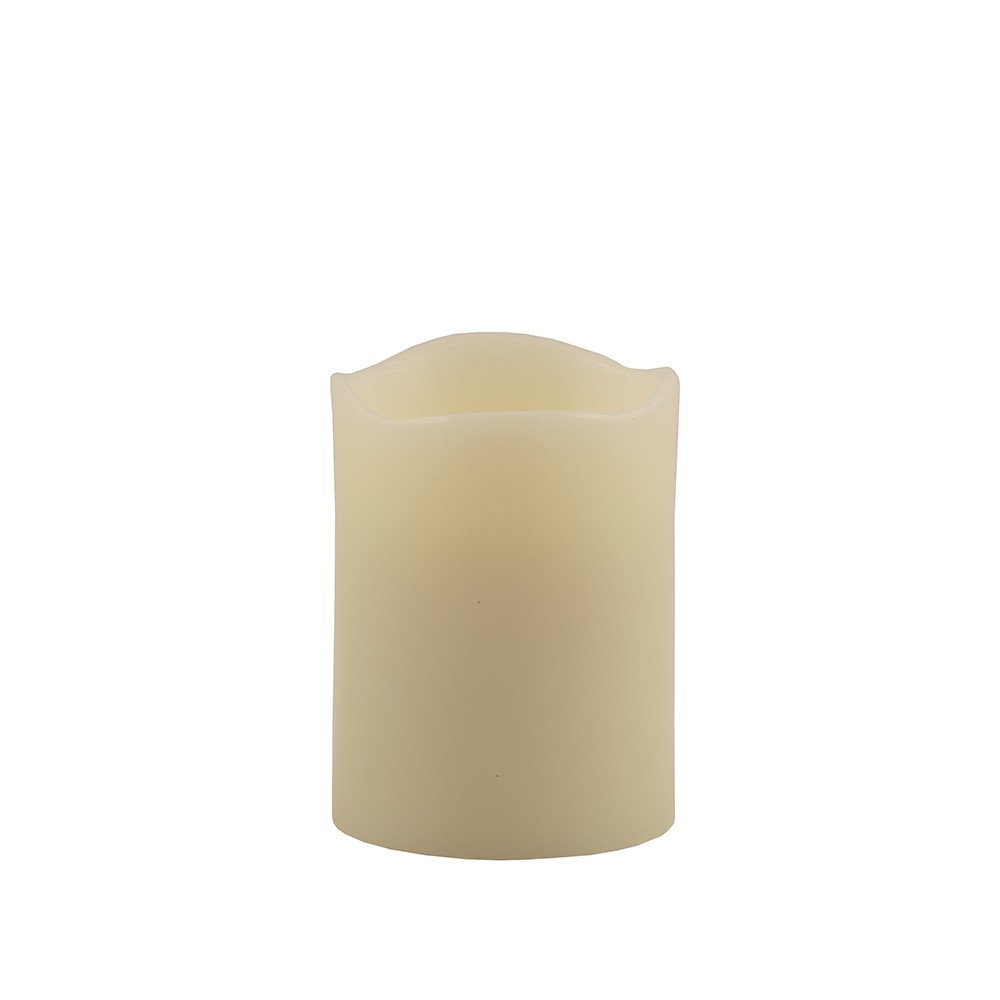 4" Ivory Flameless Pillar Candle HomeRoots