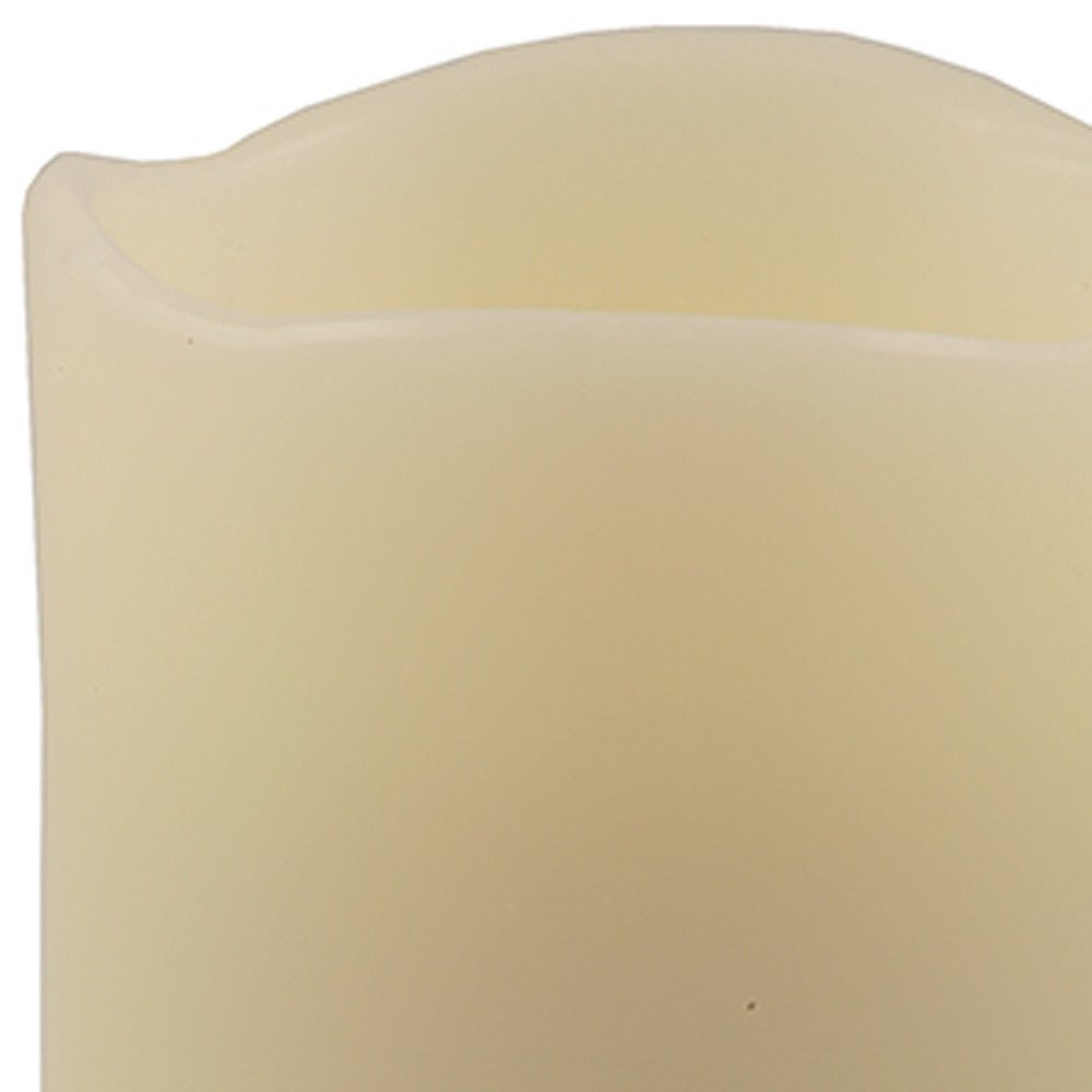 4" Ivory Flameless Pillar Candle HomeRoots