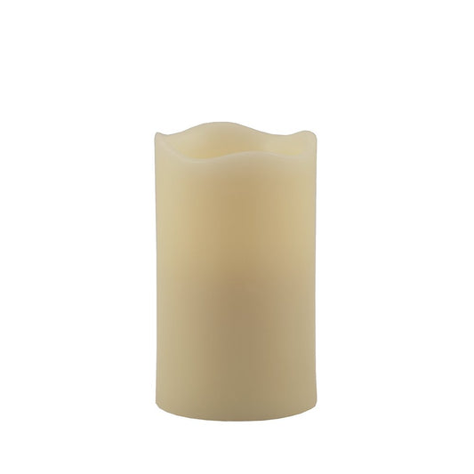 5" Ivory Flameless Pillar Candle HomeRoots