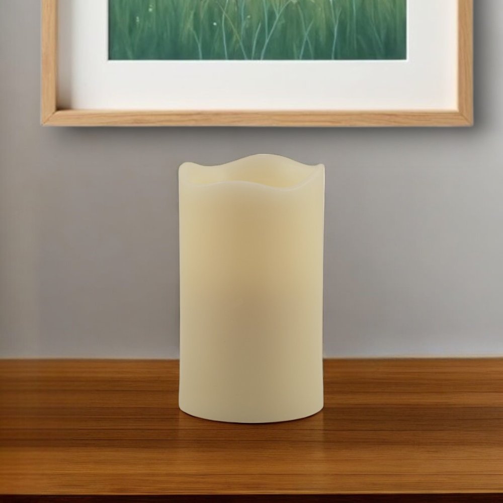 5" Ivory Flameless Pillar Candle HomeRoots