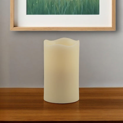 5" Ivory Flameless Pillar Candle HomeRoots