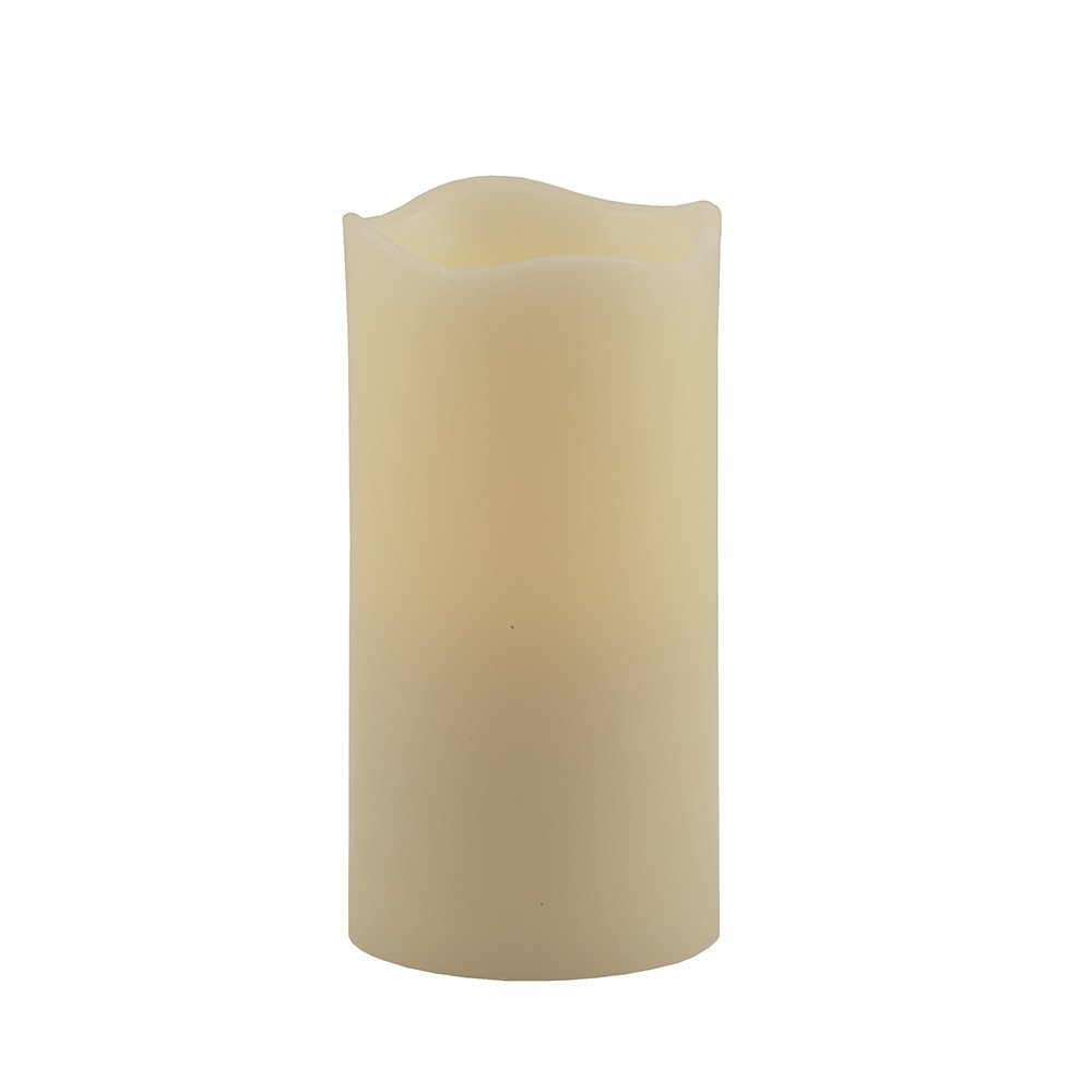 6" Ivory Flameless Pillar Candle HomeRoots