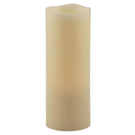 8" Ivory Flameless Pillar Candle HomeRoots