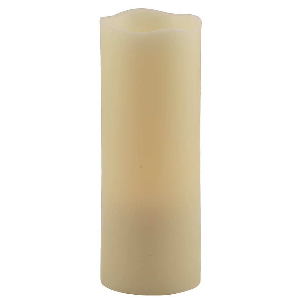 8" Ivory Flameless Pillar Candle HomeRoots
