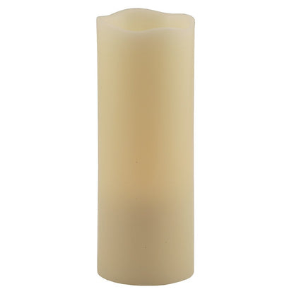 8" Ivory Flameless Pillar Candle HomeRoots