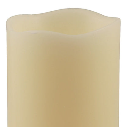 8" Ivory Flameless Pillar Candle HomeRoots