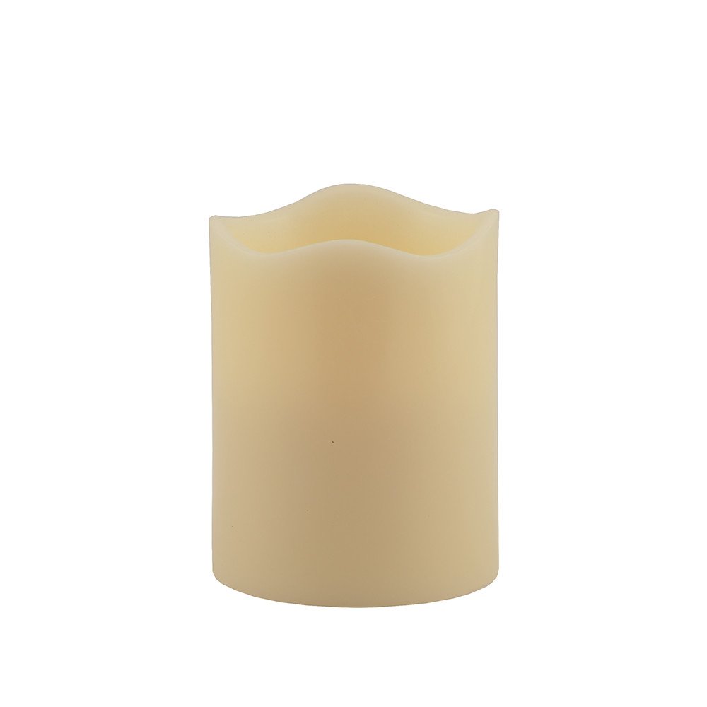 5" Ivory Flameless Pillar Candle HomeRoots