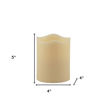 5" Ivory Flameless Pillar Candle HomeRoots