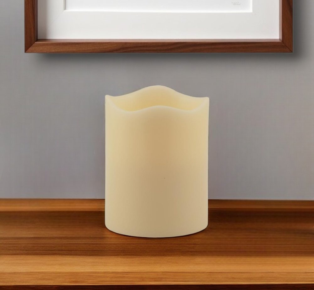 5" Ivory Flameless Pillar Candle HomeRoots