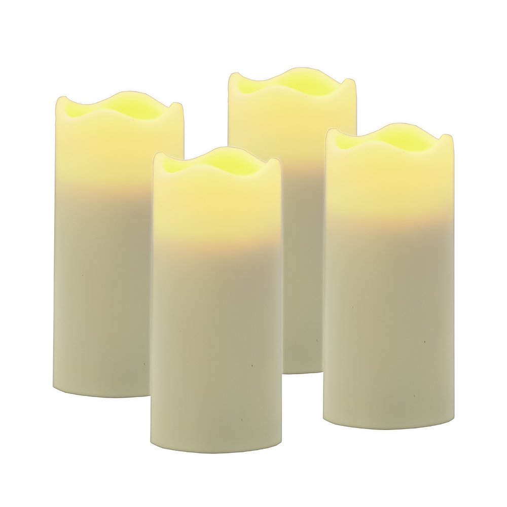 Set of Four Ivory Flameless Votive Candle HomeRoots