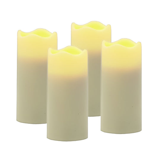 Set of Four Ivory Flameless Votive Candle HomeRoots