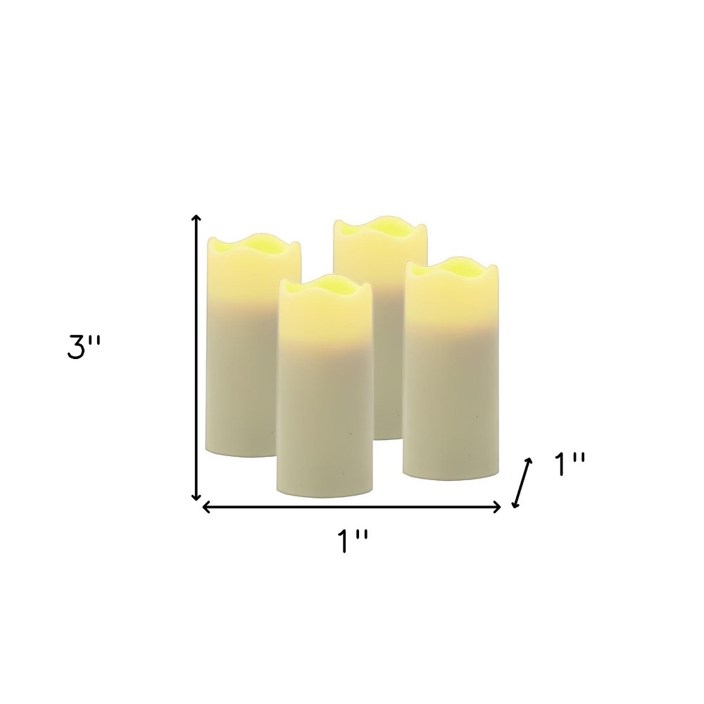 Set of Four Ivory Flameless Votive Candle HomeRoots