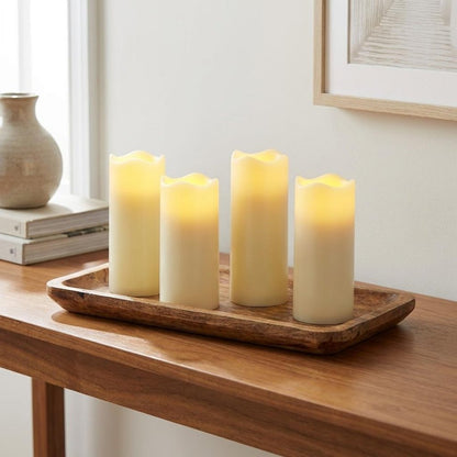 Set of Four Ivory Flameless Votive Candle HomeRoots