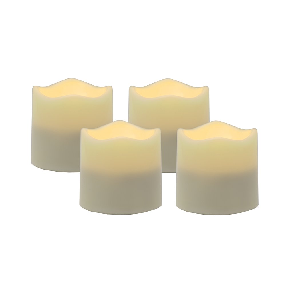 Set of Four Ivory Flameless Tealight Candle HomeRoots