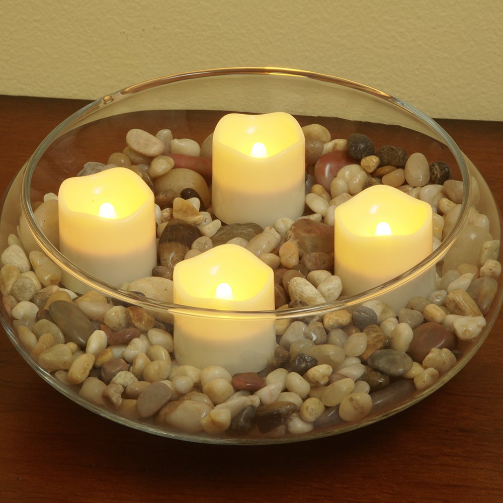 Set of Four Ivory Flameless Tealight Candle HomeRoots