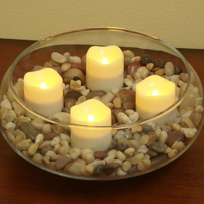 Set of Four Ivory Flameless Tealight Candle HomeRoots