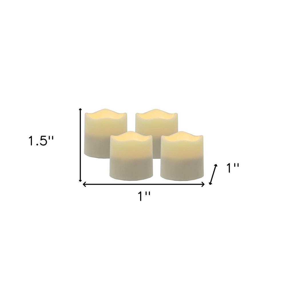 Set of Four Ivory Flameless Tealight Candle HomeRoots