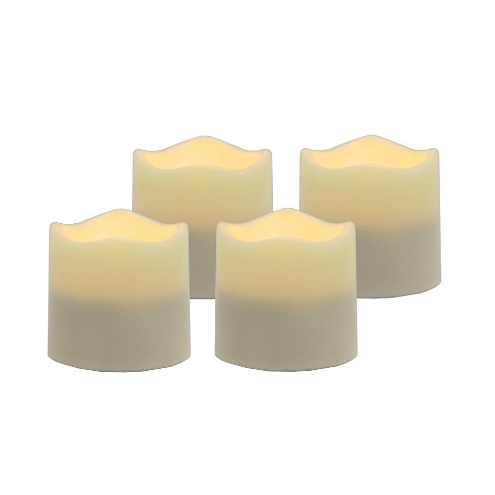 Set of Four Ivory Flameless Tealight Candle HomeRoots