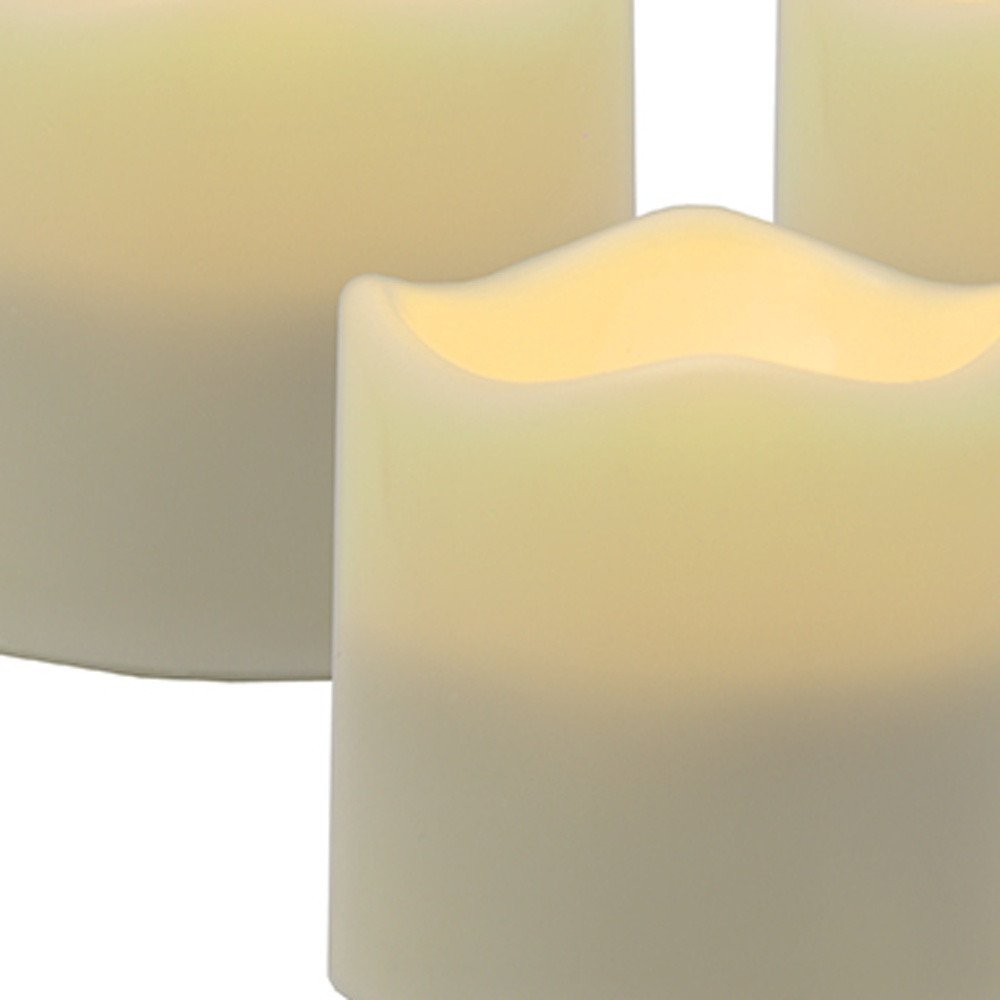 Set of Four Ivory Flameless Tealight Candle HomeRoots