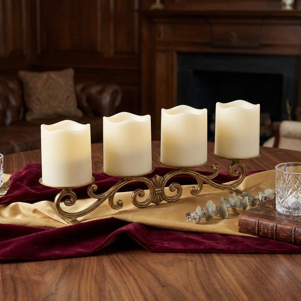 Set of Four Ivory Flameless Tealight Candle HomeRoots