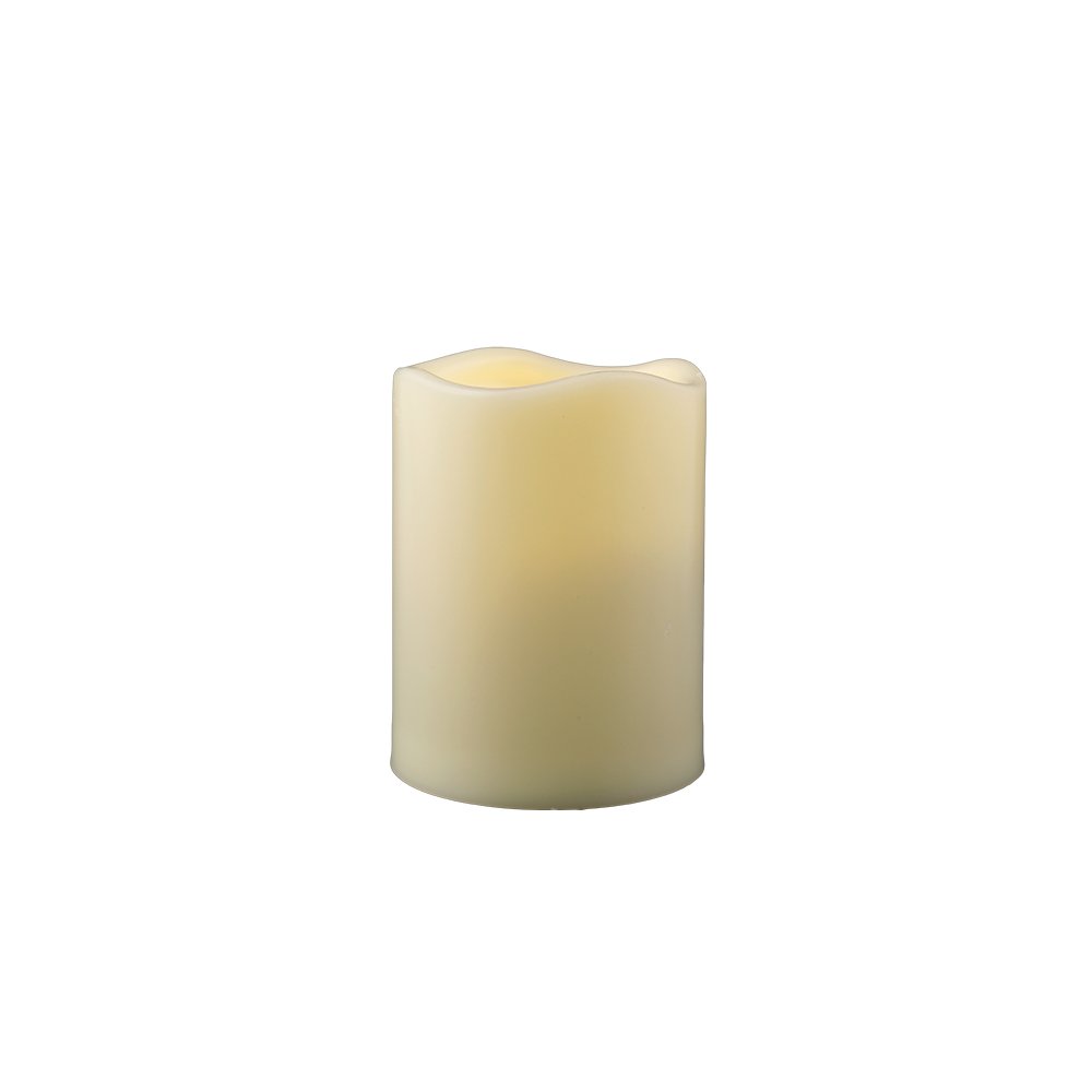 4" Ivory Flameless Indoor Outdoor Pillar Candle HomeRoots
