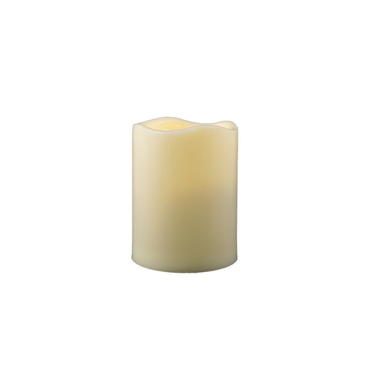 4" Ivory Flameless Indoor Outdoor Pillar Candle HomeRoots
