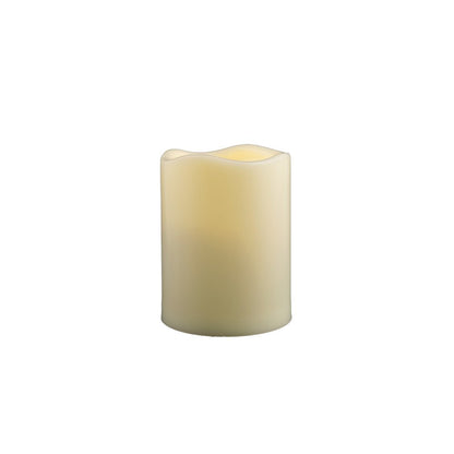 4" Ivory Flameless Indoor Outdoor Pillar Candle HomeRoots