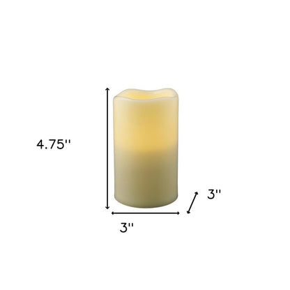5" Ivory Flameless Indoor Outdoor Pillar Candle HomeRoots
