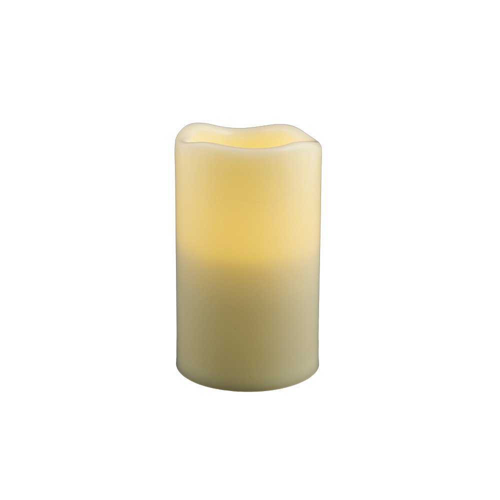 5" Ivory Flameless Indoor Outdoor Pillar Candle HomeRoots