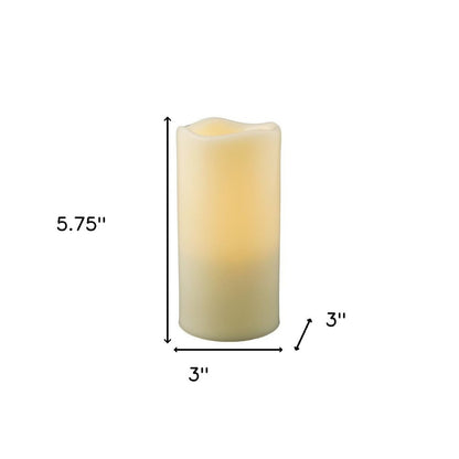 6" Ivory Flameless Indoor Outdoor Pillar Candle HomeRoots