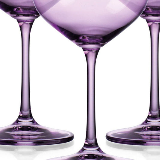 Set of Four Purple Crystal Balloon Bowl Stemmed Red Wine Glass HomeRoots