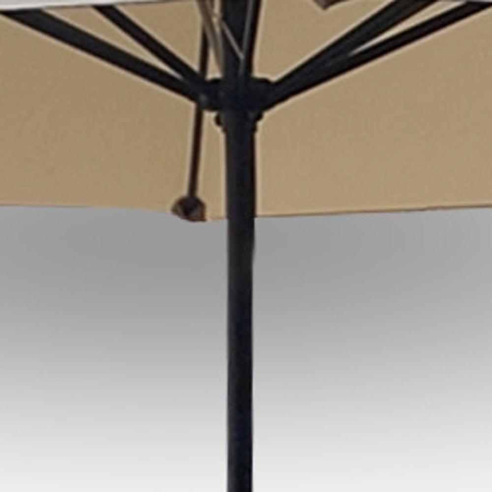 9' Beige Polyester Hexagonal Market Patio Umbrella - FurniFindUSA