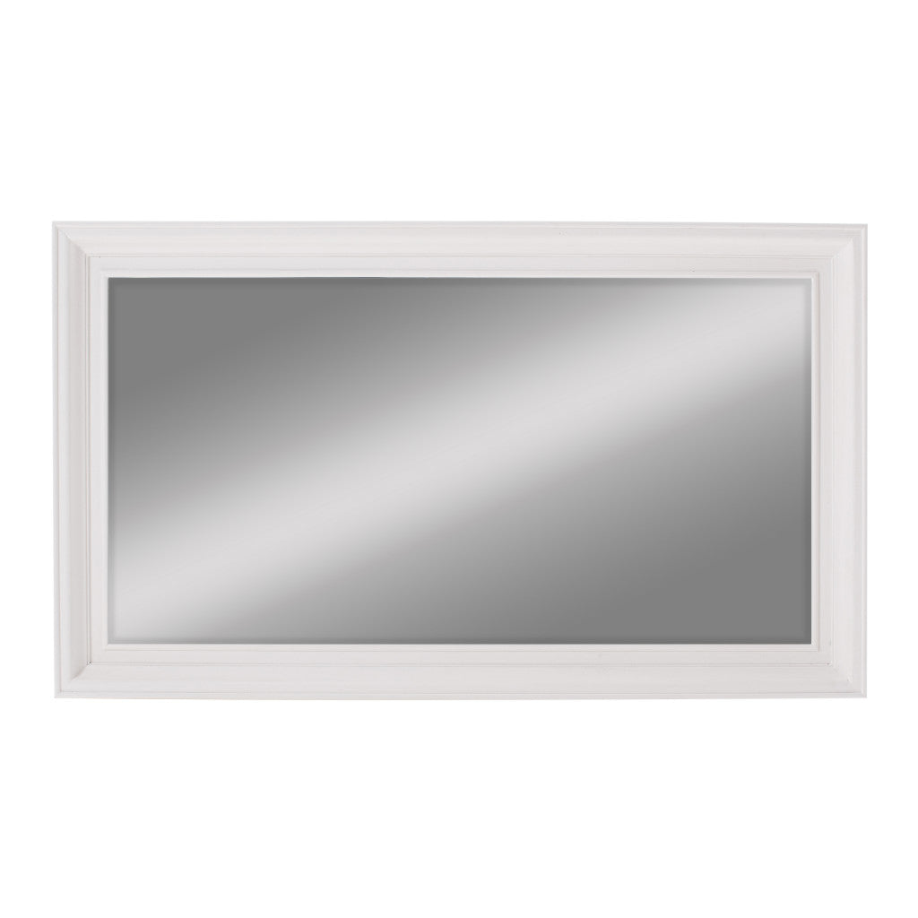 28" White Rectangle Wall Mounted Full Length Hanging Mirror