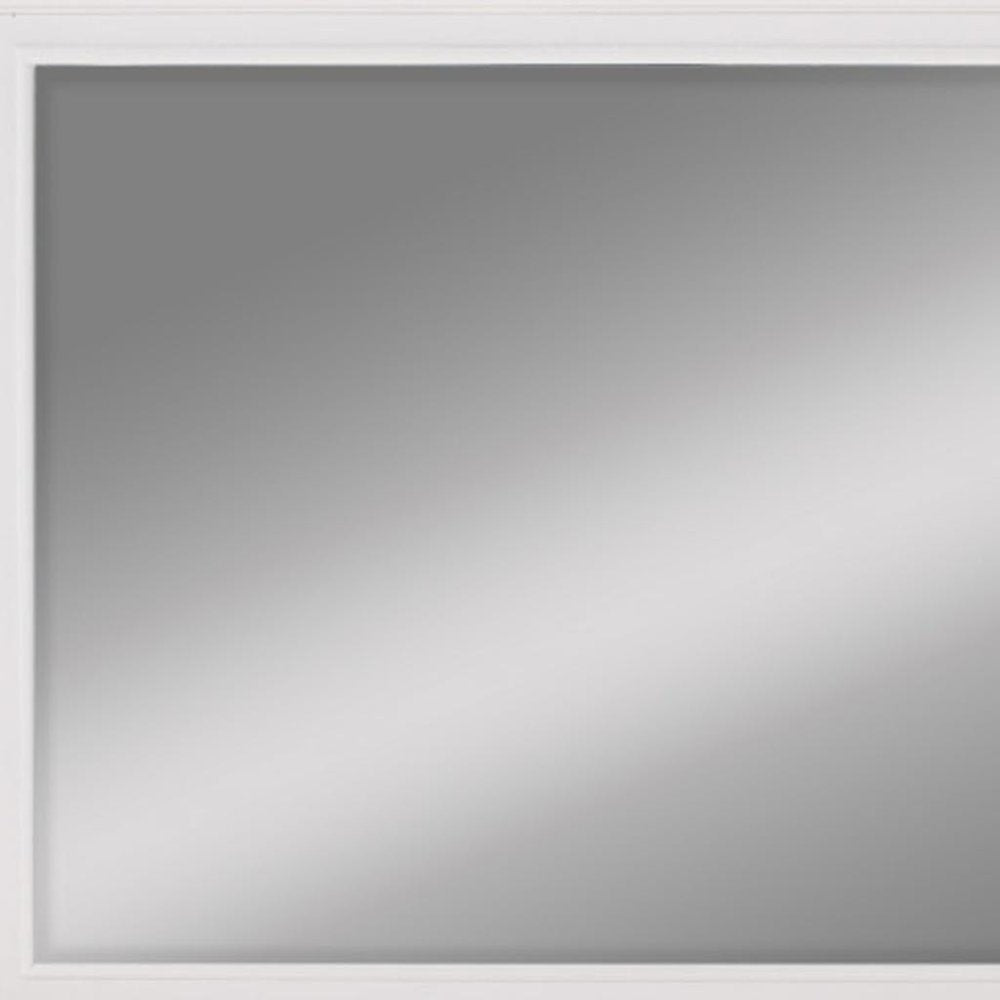 28" White Solid Wood Framed Full Length Hanging Mirror HomeRoots