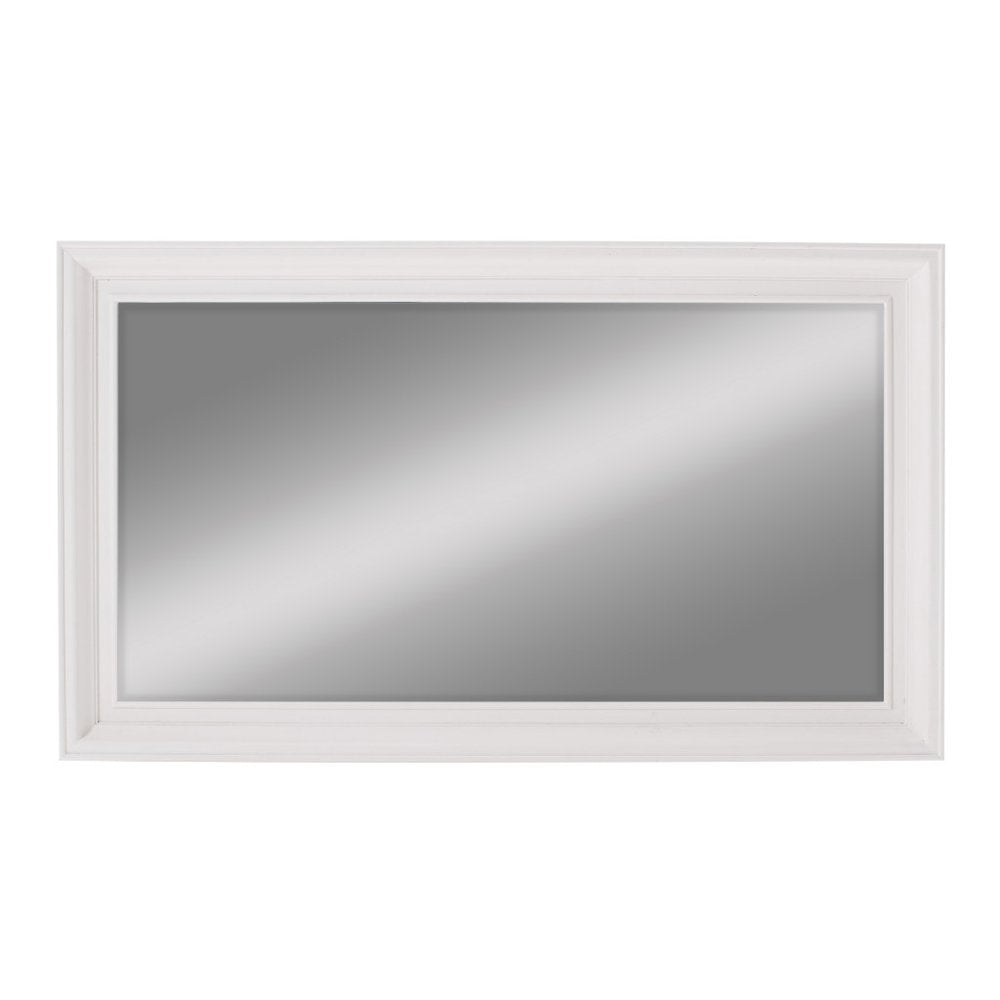 28" White Solid Wood Framed Full Length Hanging Mirror HomeRoots
