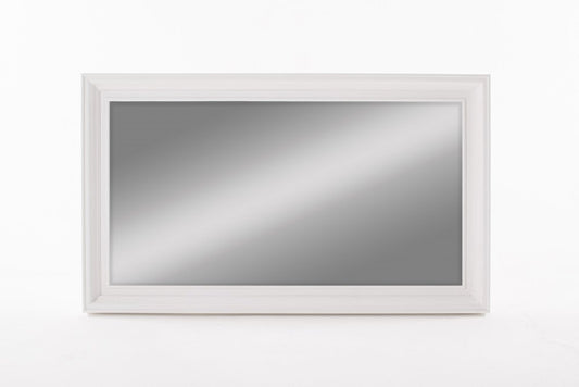 28" White Solid Wood Framed Full Length Hanging Mirror HomeRoots