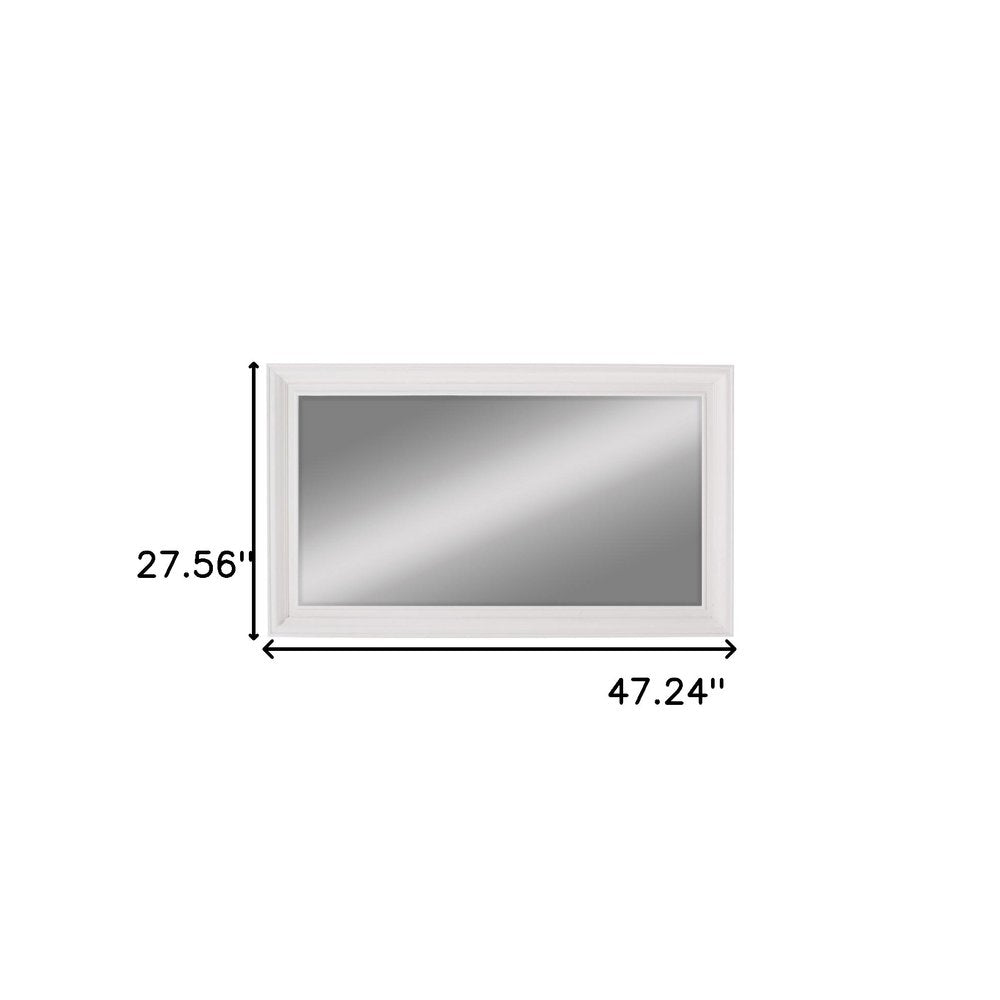 28" White Solid Wood Framed Full Length Hanging Mirror HomeRoots