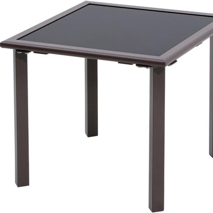 18" Black Square Glass Outdoor Side Table HomeRoots