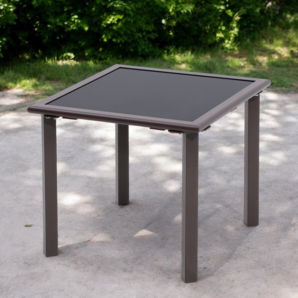 18" Black Square Glass Outdoor Side Table HomeRoots