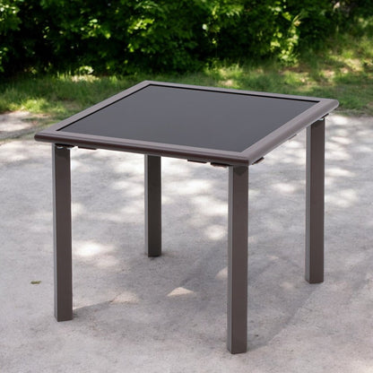 18" Black Square Glass Outdoor Side Table HomeRoots