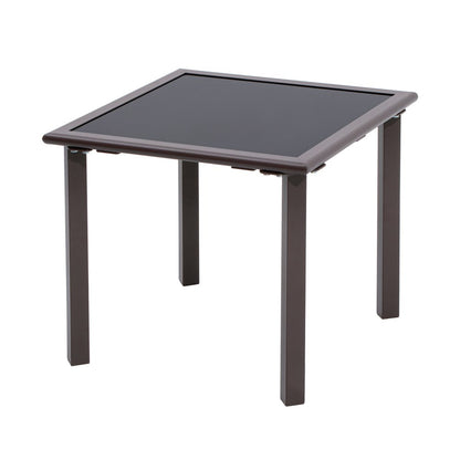 18" Black Square Glass Outdoor Side Table HomeRoots