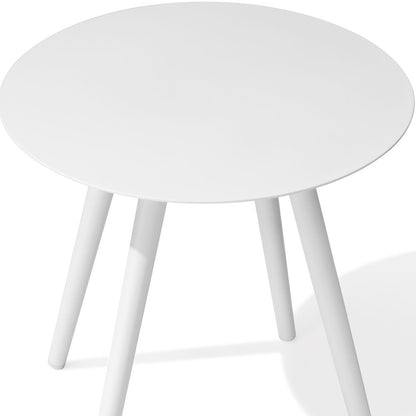 16" White Rounded Metal Outdoor Side Table